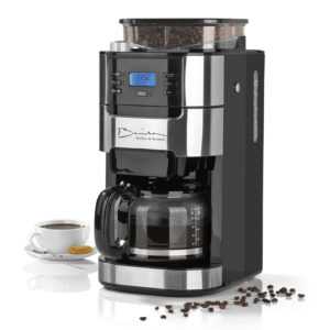 Barista Kaffeemaschine Mahlwerk 900W Edelstahl/Schwarz 12 Tassen...
