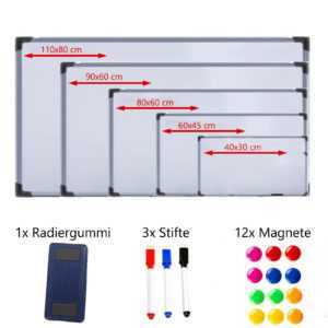 Magnettafel Wandtafel Whiteboard Magnetwand Pinnwand Weißwand lackiert Memoboard