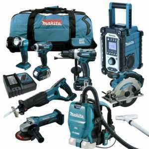 12tlg. MAKITA LXT 18V Akku Werkzeugset +DVC260Z Rucksacksauger RMJ