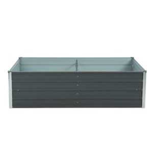Metall Blumenbeet Hochbeet 160x80x45 cm Grau Pflanzbeet Gemüsebeet Pflanzkasten