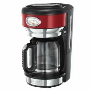 RUSSELL HOBBS Kaffeemaschine Retro Ribbon Red 21700-56 Glas 10...