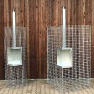 Gabione, Kamin, Feuerstelle, Terrassenofen, Gartenkamin, Steinofen/Gabionenkamin