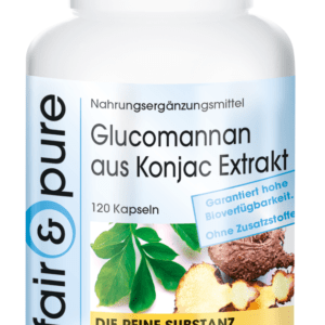 Glucomannan 500mg aus Konjakwurzel - 120 Kapseln - fair & pure