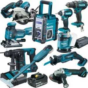 Makita Akku-Combo Set 18V XXL-Pack 10 Maschinen !! DGA504 DSS501 DJV181 DMR110..
