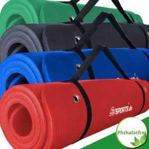 ScSPORTS® Gymnastikmatte Yogamatte Fitnessmatte 185 x 80 x 1,5 cm mit Ösen