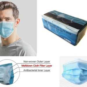 Mundschutz 3lagig OP Schutzmaske Gesichtsmaske Atemschutz Hygienemaske 50 Stück