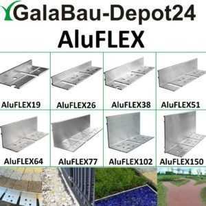 AluFLEX 200 cm Randbefestigung Pflasterkante Mähkante Randbegrenzung Randprofil