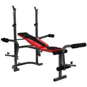 Hantelbank Kraftstation Trainingsbank mit Hantelablage mit Curlpult klappbar 035
