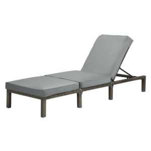 SVITA PEACH Polyrattan Sonnenliege Gartenliege Relaxliege Polsterauflage grau