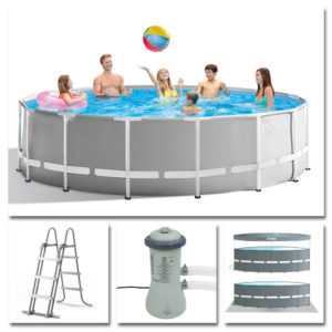 INTEX Komplettset Prism Frame Pool Ø 457x107cm + Filterpumpe Swimmingpool 26724