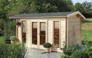 Gartenhaus Helgoland 28-A 4,30 x 2,60m Blockhaus Holzboden Laube Wolff Finnhaus