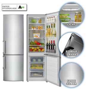 Kühlschrank Kühl-Gefrierkombination A++ Comfee KGK 180 A++ Silber...
