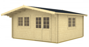 Gartenhaus Enzo 40-D, 5,00 x 5,00 m, 23 m², Hütte Sommerhaus aus Blockbohlen