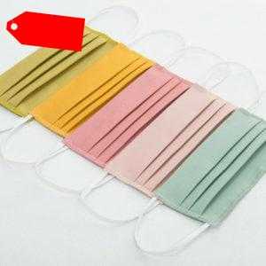 5 Stück Maske Mundschutz Gesichtsmaske Waschbar Baumwolle Color MIX