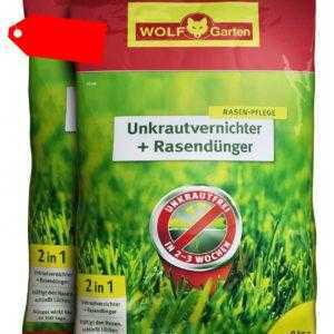 WOLF-Garten SQ 450 Unkrautvernichter plus Rasendünger 2 x 9kg für 900m²