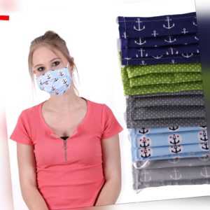 Behelfs- Mundschutzmaske aus Baumwolle Unisex Stoff Maske Spuck-Schutz  waschbar