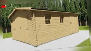 Holzgarage 40mm Garage Holz mit Holztor  3.9x5.8M -  Vigo EB40013