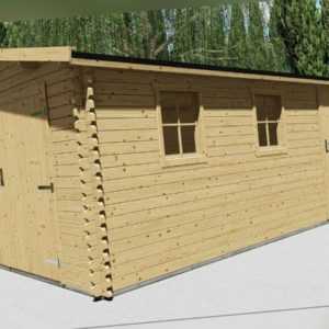 Holzgarage 40mm Garage Holz mit Holztor  3.9x5.8M -  Vigo EB40013