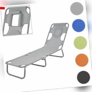 Sonnenliege HWC-B11, Relaxliege Gartenliege, Bauchliegefunktion Textil klappbar
