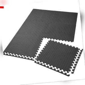 6er Set Schutzmatten Bodenmatte Unterlegmatte Fitness Gymnastik Puzzle schwarz