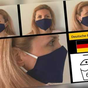 Maske Marineblau waschbar Nase Mundmaske Gesichtsmaske Behelfsmaske Mundschutz