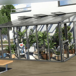 Vitavia Anlehngewächshaus Athena 4 Größen, hybrid Glas / HKP, anthrazit