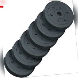 ScSPORTS® 15 kg Hantelscheiben Set Kunststoff 6 x 2,5 kg Hantel Gewichte 30 mm