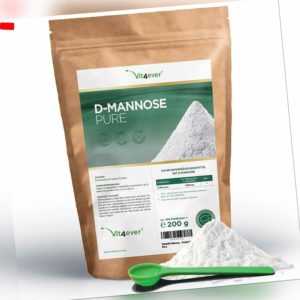 D-Mannose Pulver 200g - 100% rein / vegan & naturbelassen + Dosierlöffel Geprüft