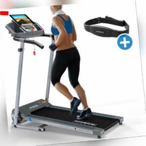 Laufband mit Pulsgurt elektrisch 10 km/h LCD Fitness Heimtrainer klappbar 120 kg