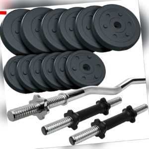 ScSPORTS® Hantelset 35,5 kg Hantel Kurzhantel SZ Stange Gewichte Hantelscheiben