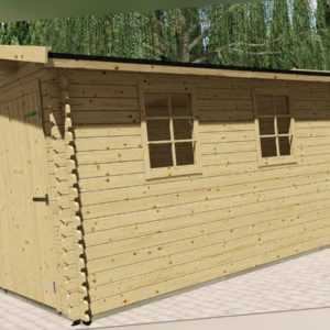 Holzgarage 28mm Garage Holz mit Holztor 3.3x5.1M  Aurich EB28040