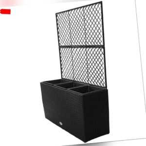 KMH® Poly-Rattan Pflanzkübel Rankgitter Blumenkübel Rankhilfe Pflanzkasten Topf