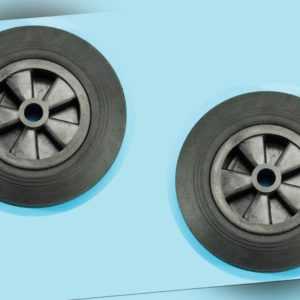 WOW 2x Rad 200mm KS Vollgummi Reifen für Bollerwagen Handwagen