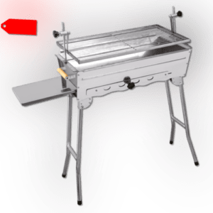 Mangal Edelstahl Stern60 Holzkohle Schaschlik Grill verstellbar Grillrost Ablage