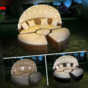 Sonneninsel Poly Rattan Garten Liege Insel Gartenmöbel Lounge Sitzgruppe BRAST
