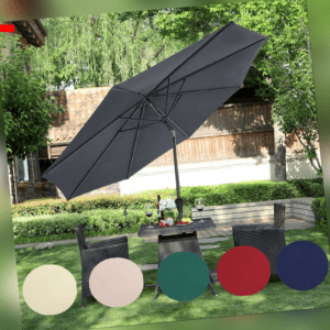 Sonnenschirm Ø 3m Sonnenschutz Gartenschirm Terrassenschirm knickbar mit Kurbel