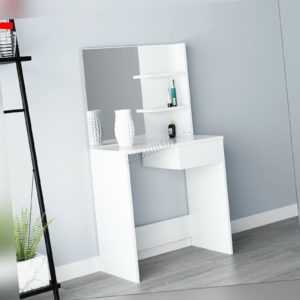 WestWood Makeup Jewelry Wood Dressing Table With Mirror Shelf Drawer DT06 White