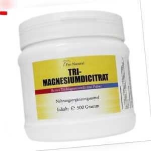 Magnesium Citrat, 500 g Pulver hochwertiges Tri-Magnesiumdicitrat wasserfrei