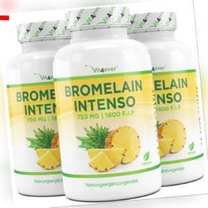 Bromelain Intenso - 360 Kapseln (vegan) a 750mg  (1800 F.I.P) - Ananas-Extrakt
