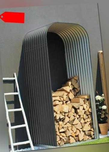 Holzunterstand Holzlager 3,35m³ Metall 153x353x80cm Brennholzlager HWC-F22 