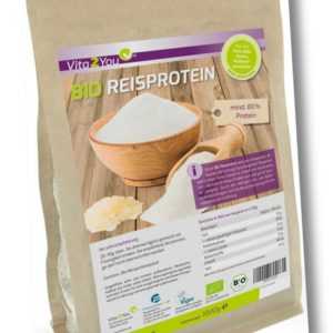 Vita2You Bio Reisprotein 1 kg im Zippbeutel - 80% Protein - Glutenfrei - Eiweiss