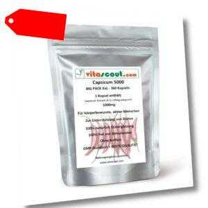 Capsicum 5000! 360 Kapseln Diät Chili Fatburner - keine Tabletten - VITASCOUT®