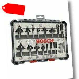 Bosch 15-teiliges Fräser-Set Fräser - 8mm Schaft - in Kassette