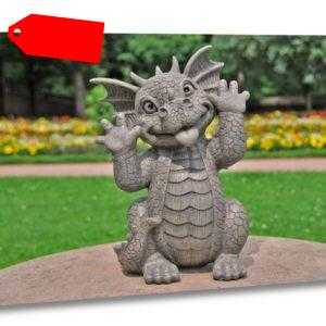 Gartenfigur Gartendrache - Modell Grimassenschneider - Fantasy Figur Deko Drache
