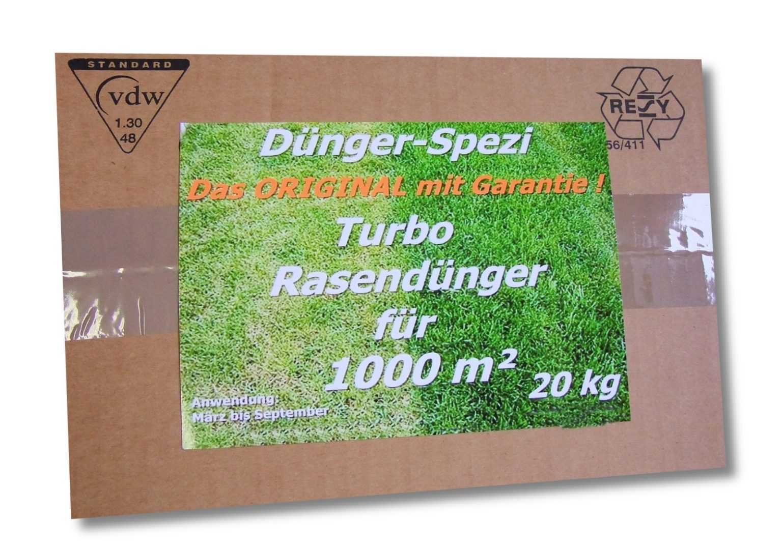 TURBO Rasendünger Dünger für 1000m² Langzeitwirkung NEU +1kg Rasendünger