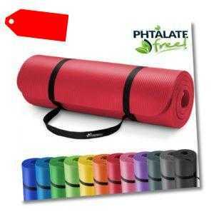 Yogamatte Fitnessmatte Gymnastikmatte Pilates Bodenmatte 185x60x1,5cm Rot