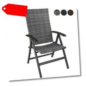 Aluminium Rattanstuhl klappbar Polyrattan Gartenstuhl Hochlehner Klappstuhl