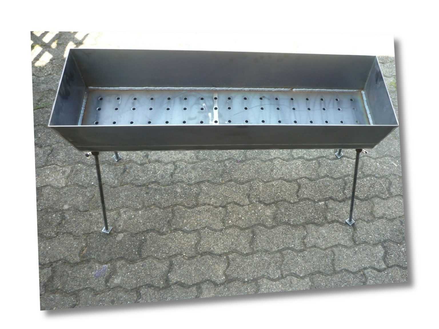 Mangal aus 3 mm 80x27 cm Stahl Grill Mangal Schaschlik ohne Zubehör