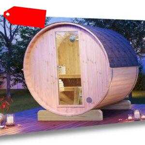 Fass-Sauna Mini 160 Massivholz Gartensauna Massivholzsauna Saunahaus Sauna Außen