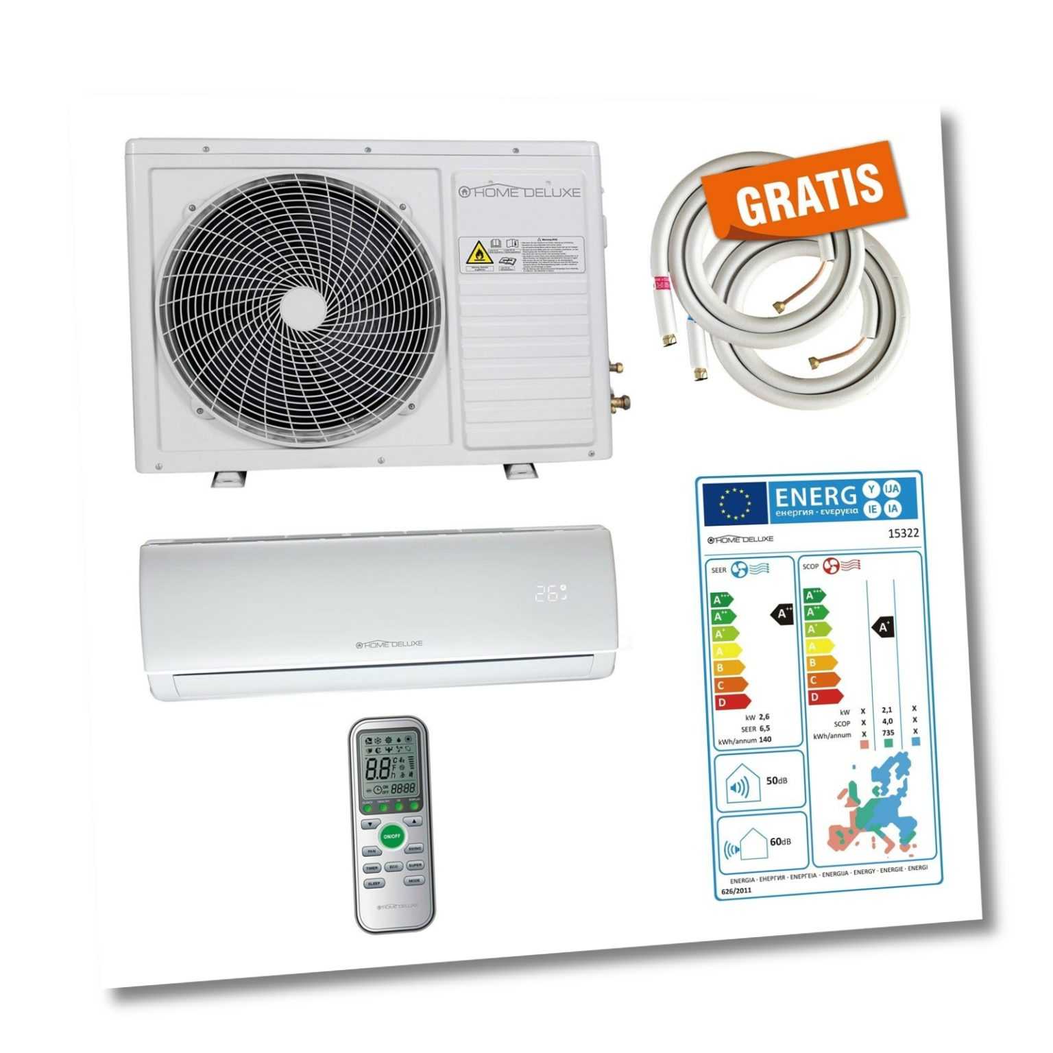 Split Klimaanlage Klimagerät Klima Inverter 9000 BTU R32 2,6 kW A++ ; EEK A